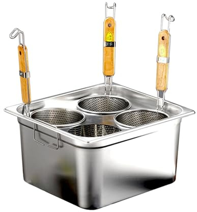 HMWOKPOT Pentole con Inserto per Pasta in Acciaio Inossidabile, Set Cuocipasta, Strumento di Cottura con Inserto Cestello E Coperchio per La Cucina Domestica,A,4 Holes