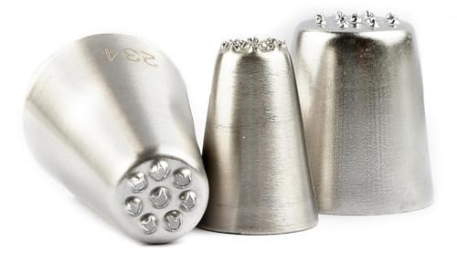 Vanyibro 3-teiliges Gras-Spritztüllen-Set, Edelstahl, russisches Gras, Creme-Tüllen für Kuchendekoration, perfekt für Fury-Kuchen, Fondant, Buttercreme, Dekoration