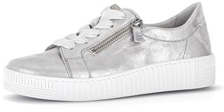Gabor Damen Low-Top Sneaker, Frauen Halbschuhe,Turnschuhe,Laufschuhe,schnürschuhe,schnürer,Plateausohle,Light Grey (Ice),35 EU / 2.5 UK
