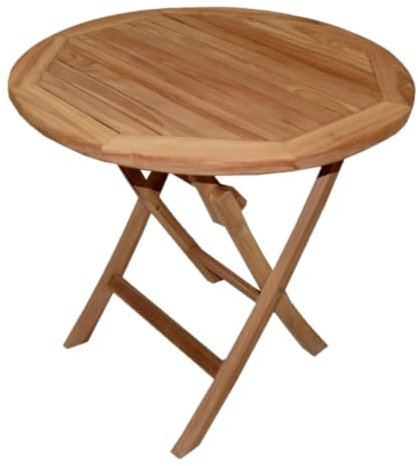 Teako Design Teak Klapptisch Salerno, Outdoor-Möbel platzsparend, Teakholz Beistelltisch, FLEGT-lizenziert, Gartenmöbel nachhaltige Forstwirtschaft, Holztisch Garten (80 cm Breit)