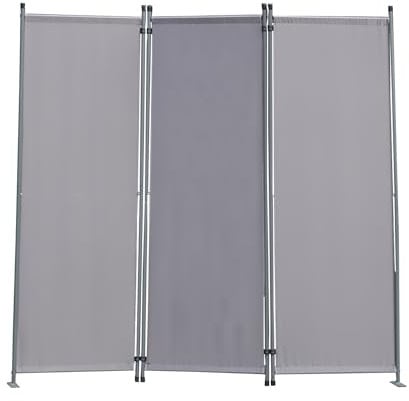 YIUHART Cloison de séparation pliable à 3 panneaux - Autoportant - Cloison de séparation pour bureau, balcon, chambre à coucher, jardin extérieur - 168 x 165 cm - Gris, SC03GY