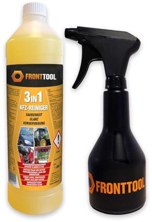 Fronttool KFZ-Reiniger Konzentrat 3in1 | Autoshampoo Autoreiniger Maschinenreiniger | löst Öl Fett Insekten Bremsstaub | 1 Liter inkl. Sprühflasche