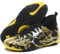 VTASQ Boys Football Boots Shoes Kids Astro Turf Trainers Kids Non-Slip Teenager Outdoor Football Shoes Girls Breathable Sneakers Unisex Black Gold 13UK
