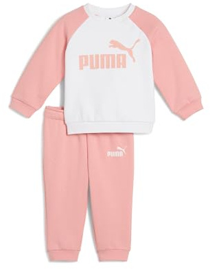 PUMA Unisex Baby MINICATS ESS Raglan Crew Set FL INF Gestrickte Anzüge, Pink Fruit, 86