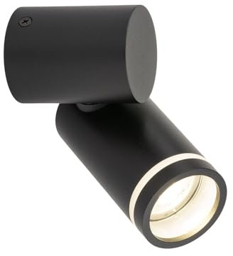 Licht-Erlebnisse Spot Lampe Wand Metall H: max. 13,5 cm GU10 verstellbar Schwarz Modern Wandleuchte Leselampe Wohnzimmer Jugendzimmer