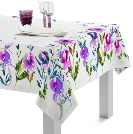 HappyFriday Tischdecke Midnight Iris, Mehrfarbig, 150 x 150 cm