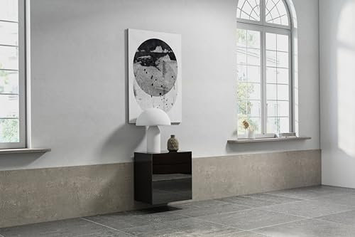 Wuun® Somero Sideboard Highboard SDF5 / 60cm B:(1x60) H:60cm T:40cm I Schwarz-Matt/Schwarz Hochglanz