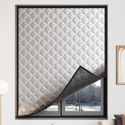 Made to Measure Window Insulation Kits No Drilling Window Film Reusable Blackout Roller Shades Thermal Insulated/Weatherproofing Window Cover Curtain Privacy Protection Blinds for Doors and Windows