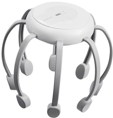 Masajeador de cabeza para el cuero cabelludo, rascador automático de cabeza de pulpo, 8 garras de masaje desmontables, herramienta de masaje del cuero cabelludo para hombres y mujeres, rasguño de rela