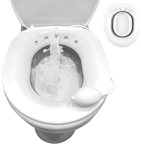 Joey&Viggy Sitz Bath for Hemorrhoid Relief, Postpartum Care & Personal Hygiene – Easy to Use Over Toilet Basin, Soothing Soak for Women and Men (Grey & White)