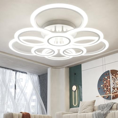 RUYI Modern LED Deckenleuchte Dimmbar mit Fernbedienung Deckenlampe für Wohnzimmer, Schlafzimmer, Küche, Flur, Balkon, Esszimmer, 2800-7000K