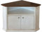 Vicentini arreda MOBILE PORTA TV IN LEGNO AD ANGOLO SHABBY CHIC BICOLORE BIANCO ANTICATO E NOCE SCURO
