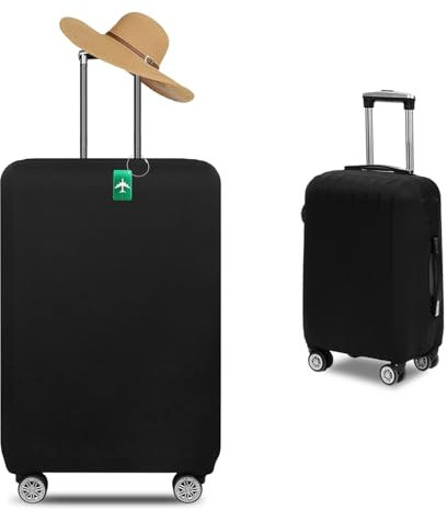 Copri Valigia Grande,Anti-Polvere Coprivaligia Grande, Lavabile Cover Valigia, Valigie Custodia Protettiva, Elastico Cover Proteggi Valigia, Antigraffio per Viaggi, Nero Luggage Cover L 26-28 Zoll