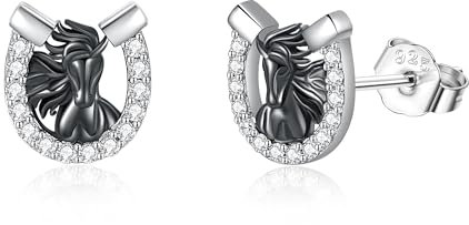 ONEFINITY Hufeisen Ohrringe 925 Sterling Silber Pferd Ohrstecker Pferdeschmuck Geschenke für Pferdeliebhaber