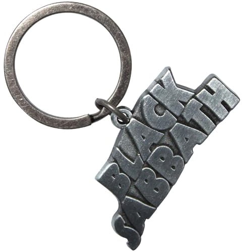 Rock Off officially licensed products Black Sabbath Silver Wavy Logo Keyring Keychain One Size