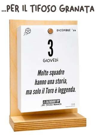 Der Kalender des Granata-Fans 2026 | Ein Jahr der Emotionen Erinnerungen und Anekdoten | mit Holzständer | In Geschenkbox | 10 x 14 cm | Made in Italy