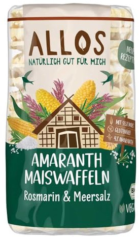 Allos Amaranth-Mais-Waffeln, Rosmarin, 115g