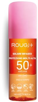 ROUGJ Sonnenspray 50 Bifasisch Anti-Age, Sonnenschutz Spray für den Körper, Sea-Friendly Formel, Sehr Hoher Sonnenöl-Effekt, Leichte Frische Textur, 100 ml