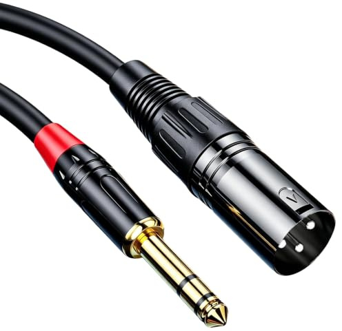 Fofuo 6.35mm TRS to XLR Male Cable Balanced Audio Patch Lead, 1M | Male to Male XLR to 1/4 Inch Jack CableBalanced Audio Patch Lead Guitar Cables for Mixer Speakers Sound Desk Amp Audio