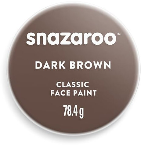 Snazaroo 1175999 Schminkfarbe - Braun, 75ml Topf - hautfreundliche Gesichtschminke auf Wasserbasis, wasservermalbar, parabenfrei, Face & Bodypaint Farbe für Kinder & Erwachsene