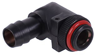 10mm (3/8) Schlauchanschluss 90°; drehbar G1/4 mit O-Ring - black matt