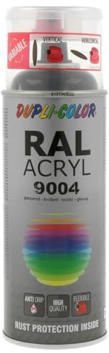 Dupli-Color 710261 Acryl-Spray, 400 ml, RAL 9004 Signalschwarz Glanz