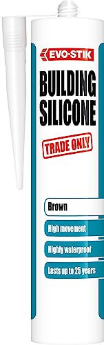 EVO-STIK Building Silicone Sealant Brown - 290ml - Waterproof, High Movement Accommodation - Interior and Exterior Use - Lasts up to 25 Years