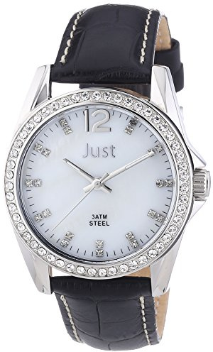 Just Watches Damen-Armbanduhr Analog Quarz Leder 48-S8194WH-BK