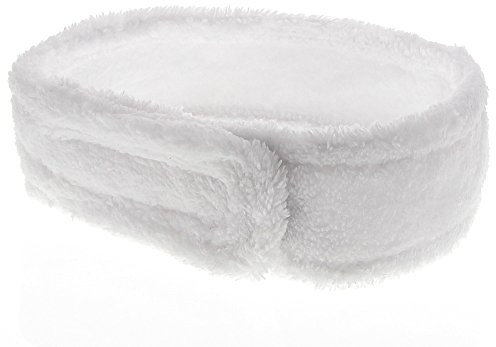 Kosmetik Mikrofaser Haarband, Kosmetex Stirnband weiß, Klettverschluss, Haarschutz bei Schminken, Sport, Yoga, 68cm