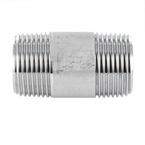 KI Edelstahl Rohrdoppelnippel V4A Gewindefitting 1/4 x 40mm