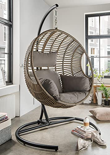 Destiny Hängesessel Coco DE Luxe inkl. Gestell und Polster, beige-grau
