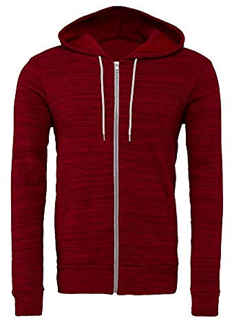 Bella+Canvas Women's Opaque Hooded Long Sleeve Hoodie - red - Small