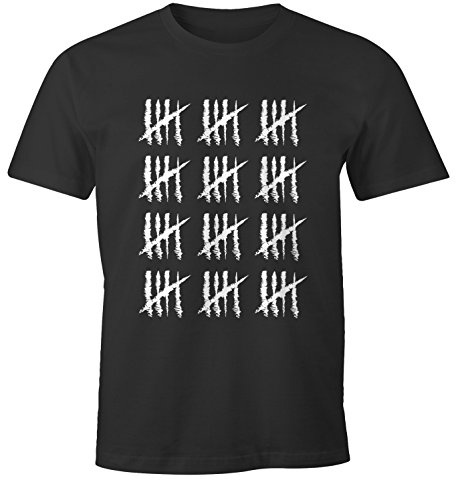 MoonWorks Herren T-Shirt (Style_Variation) Geburtstag Strichliste Striche Jubiläum Jahrgang Geschenk Alter Fun-Shirt Anthrazit XL