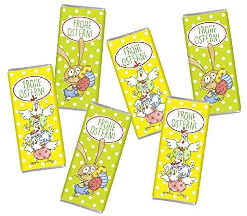 6 mal Mini Schokolade OSTERN STEINBECK Vollmilch Schokolade Tafel Osternest Osterhase Ostereier Tischdekoration Hühner
