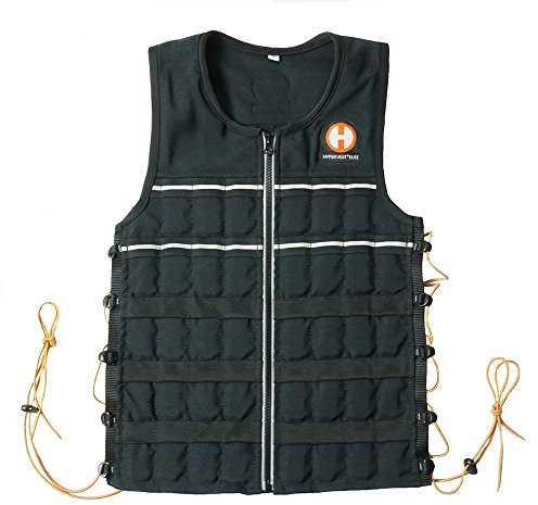HYPERWEAR Hyper Vest Elite, Large 10lbs, Verstellbare Gewichtsweste Gewicht, Robustes schwarzes Cordura-Gewebe Trainingsweste, Body Fit Passform, Weight Vest für Damen und Herren