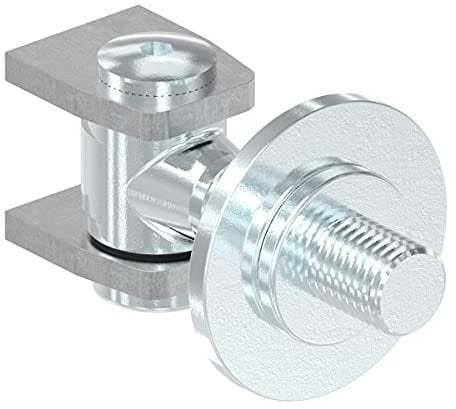 Fenau - Paumelle de portail M18 / Support réglable à souder - Acier S235JR brut - Capacité de charge : 125 kg