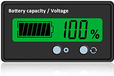 Hoembpn YGL Medidor de Batería, Lector de Batería DC 8-63V 12V 24V 36V 48V Indicador de Batería LCD