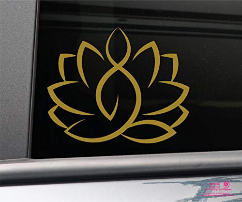 Artstickers Vinyl-Aufkleber für Auto, Fenster, Wand, Computer, Motiv: Lotusblume, goldfarben