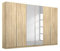 Rauch Möbel Alabama Schrank Kleiderschrank Drehtürenschrank Eiche Sonoma Spiegel, Holz, 6-türig mit Zubehörpaket Premium 3 Kleiderstangen, 6 Einlegeböden, 1 Schubkasteneinsatz BxHxT 271x210x54 cm