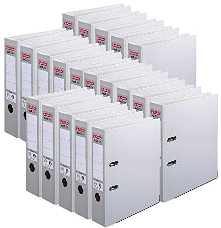 Herlitz Ordner maX.file protect A4 (8 cm mit Einsteckrückenschild) 20er Pack (Grau)