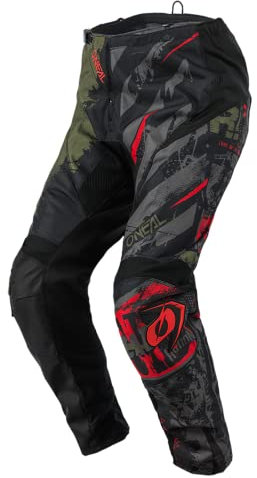 O'NEAL | Motocross-Hose | Enduro Motocross | Passform für Maximale Bewegungsfreiheit, Leichtes, Atmungsaktives und langlebiges Design | Pants Element Ride | Erwachsene | Schwarz Grün | Größe 28/44