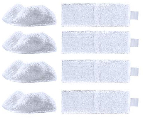 iAmoy Ersatz Mikrofaser Wischpads Tuchset Kompatibel mit Kärcher EasyFix SC2,SC3,SC4,SC5 Dampfreiniger,4 Breitboden Tuch + 4 Handdüse