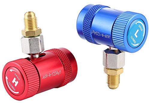 Kadimendium R1234yf Schnellkupplungen Klimaanlagen-Kältemittel-Schnellkupplungen High/Low Side R1234yf Manuelle Kupplungen Anschlussadapter mit 1/4 Außengewinde