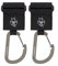 LÄSSIG Kinderwagenbefestigung (2 Stk.) Klettverschluss Karabiner Haken Karabinerhaken Kinderwagenhaken Einkaufshaken Metall/Stroller Hooks with Carabiner black