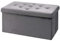 BRIAN & DANY Ottoman Storage Box Velvet Foldable Storage Ottoman Bench with Highly Elastic Sponge Filling for Living Room, 80 x 40 x 40 cm, Gray