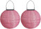 Yeehliny Solar Lampions Außen Wetterfest Solar LED Laterne Wasserdicht Nylon Garten Laterne Solarlaterne für außen Hängend Solarlampiongs Runder Lampenschirm Garten Deko Außendeko (20cm/2PCS/Rosa)