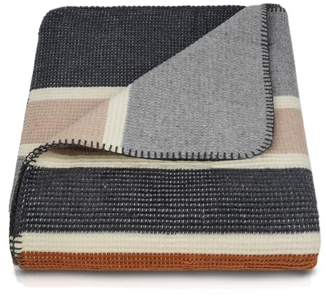 BOHORIA® Kuscheldecke Pure 150x200cm | Wärmedecke für Sofa, Sessel & Bett | Baumwolldecke Sofadecke Wohndecke (Toffee, 150 x 200 cm)