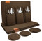 shinfly Tischsets Abwaschbar Platzsets aus Filz 18er Set, Abwischbar Tischsets, Hitzebeständig rutschfest Platzdeckchen mit Untersetzer, BestecksäCken für Küche, Speisetisch, 44x31cm 【Dunkelbraun】