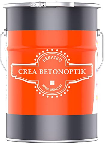 BEKATEQ Betonoptik in Betongrau 6kg, Betonlook bis 15qm Betonspachtel, Effektspachtel, Sichtbeton, fugenlose Wandgestaltung in Bad, WC, Wohnzimmer, Büro, Verkaufs- und Ausstellungsräumen S1002
