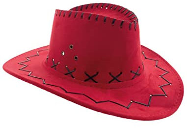 Alsino Cowboyhut Cowboy Hut Kinder Western Cowgirl Kostüm Westernhut Fasching Karneval Mottoparty Party Geburtstag Verkleidung Outfit, rot